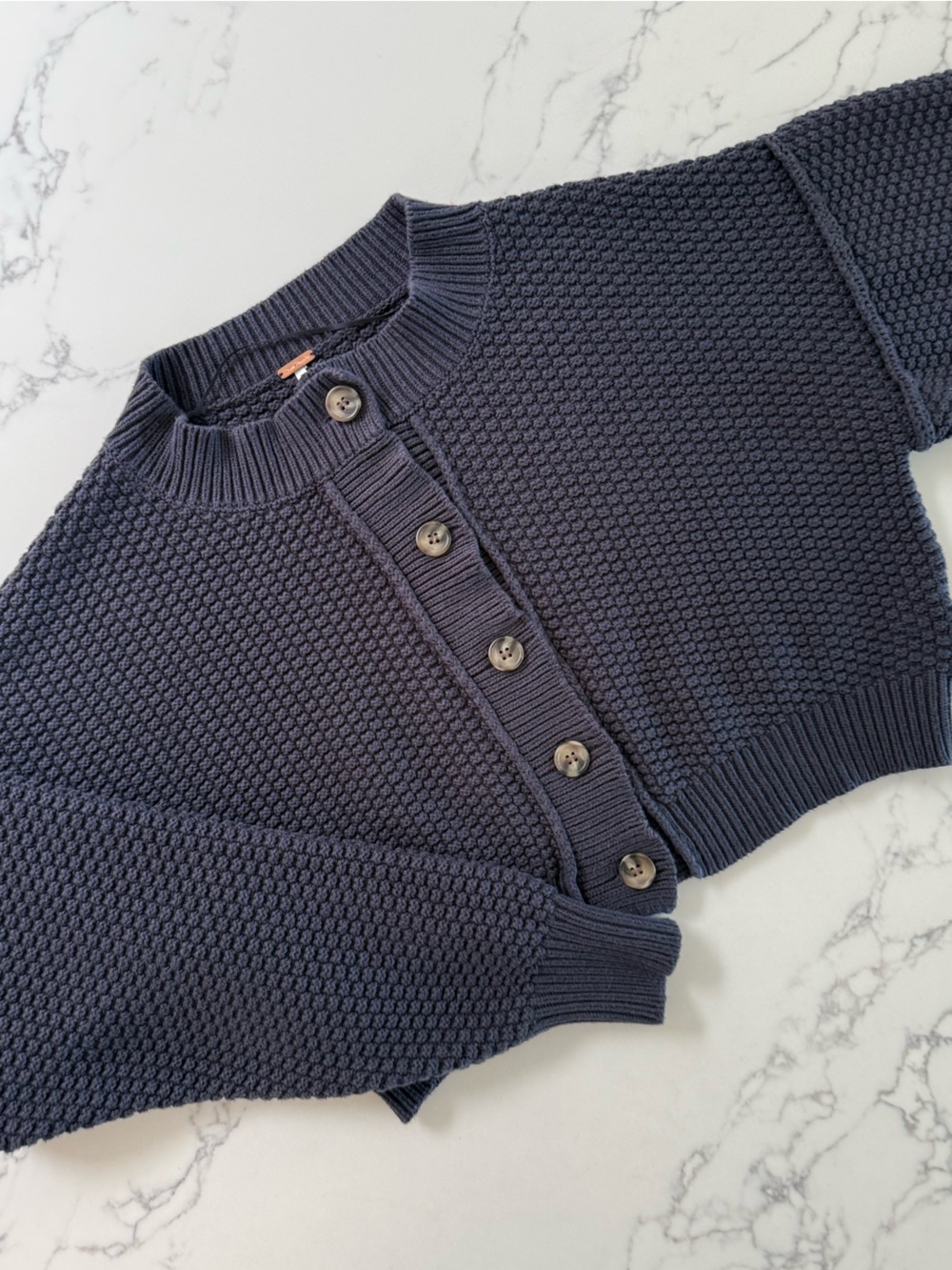 Free People Lila Knit Cardi - Sky Captain - Size Medium - Picture 3 of 7